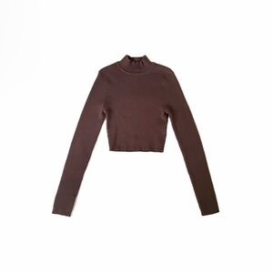 H&M Divided Fall Brown Cropped Turtleneck Sweater, Women’s XS (0-2)